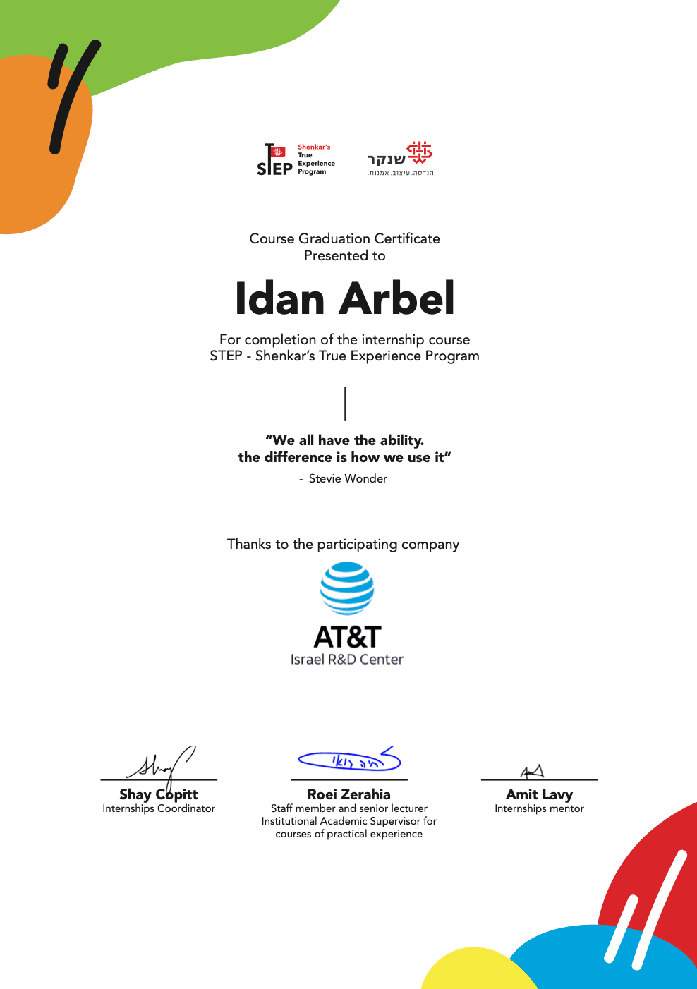 Internship Certificate